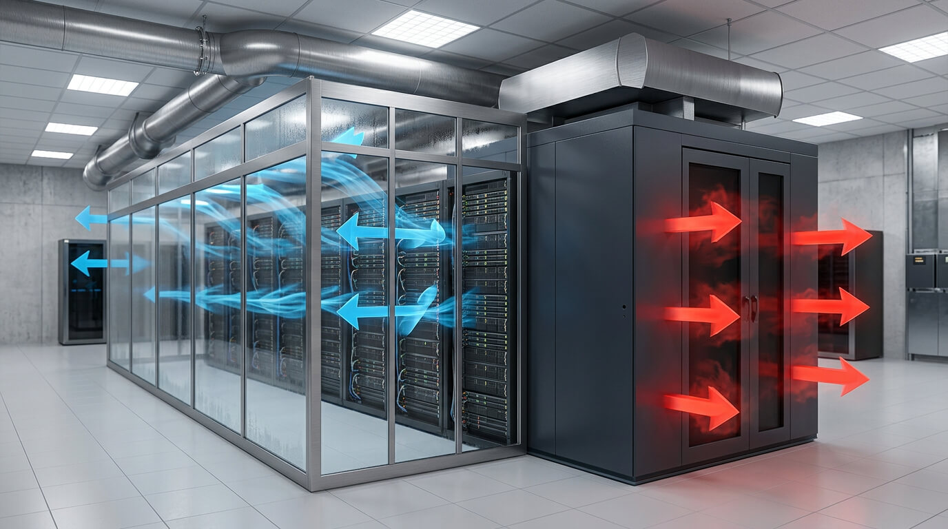 Air containment in a data center hall