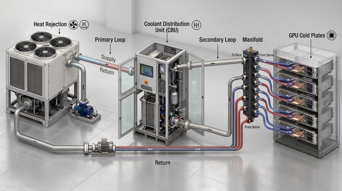 Closed-loop liquid cooling diagram